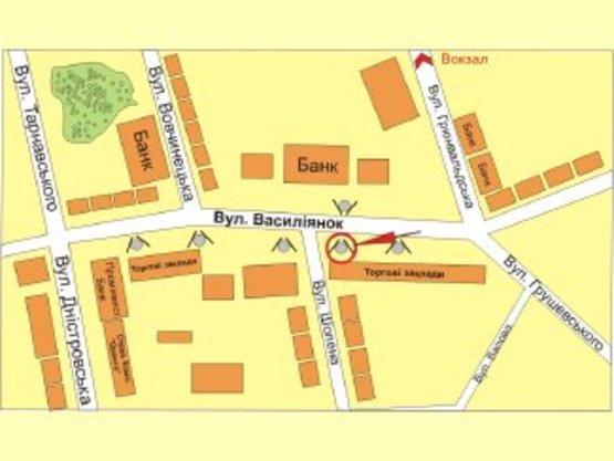 Схема рекламної площини за адресою вул. Васильянок (навпроти статуправління) №4 ст Б