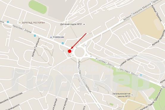 Схема рекламной плоскости по адресу Злуки п-кт