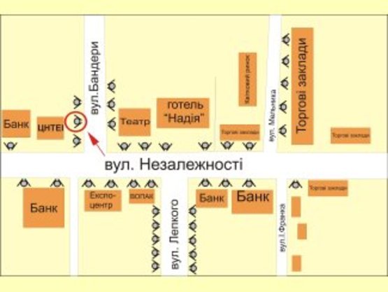 Схема рекламної площини за адресою вул. Бандери - Незалежності ст.Б №2