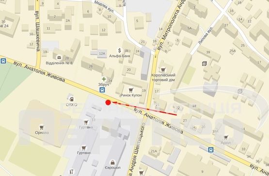 Схема рекламної площини за адресою Живова