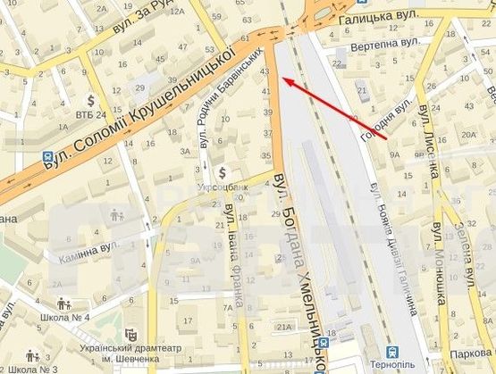 Схема рекламной плоскости по адресу Б. Хмельницького