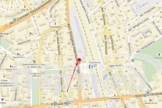 Схема рекламной плоскости по адресу Привокзальний м.