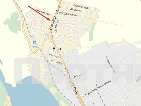 Схема рекламной плоскости по адресу село Біла