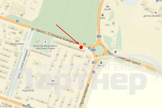 Схема рекламної площини за адресою С. Бандери