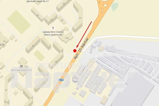 Схема рекламної площини за адресою 15 Квітня