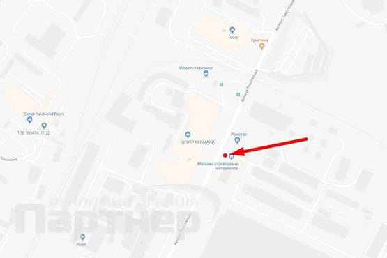 Схема рекламной плоскости по адресу Текстильна