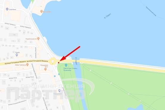 Схема рекламной плоскости по адресу Мазепи