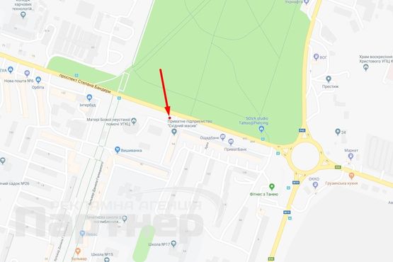 Схема рекламной плоскости по адресу С. Бандери