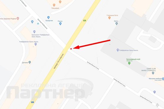 Схема рекламної площини за адресою 15 Квітня