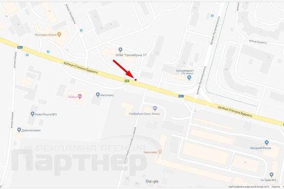 Схема рекламной плоскости по адресу С. Будного