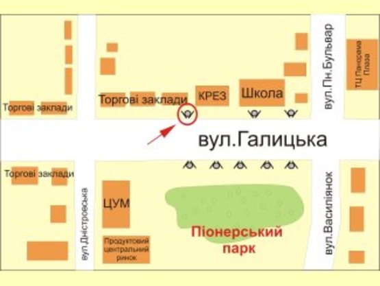 Схема рекламної площини за адресою вул. Галицька (маг. Галичанка)  ст Б