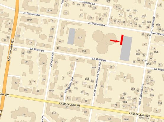 Схема рекламної площини за адресою Соборная ул., 11, возле продуктового рынка