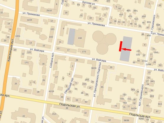 Схема рекламної площини за адресою Соборная ул., 11, возле продуктового рынка