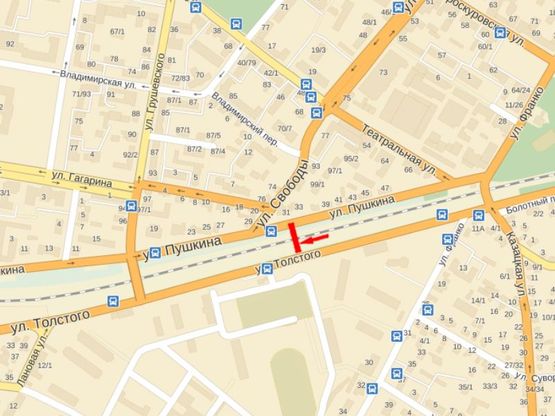 Схема рекламної площини за адресою Толстого ул., КПП