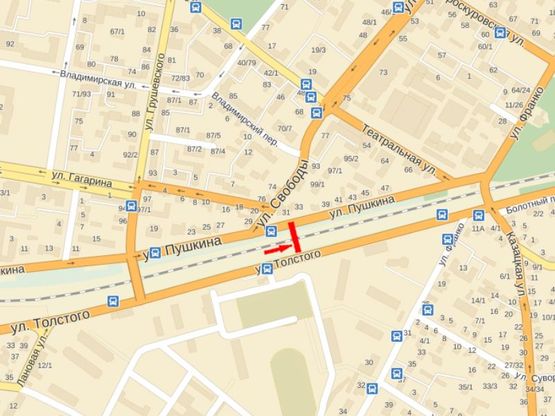 Схема рекламної площини за адресою Толстого ул., КПП