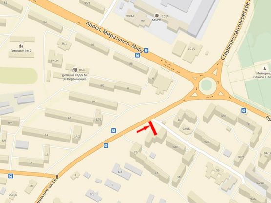 Схема рекламной плоскости по адресу Староконстантиновское шоссе, 1/1