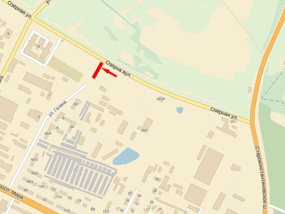 Схема рекламной плоскости по адресу Озерная ул. - ул. Галана