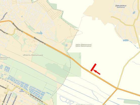 Схема рекламной плоскости по адресу Въезд из Винницы, в сторону Царского села