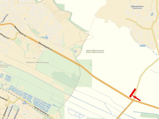 Схема рекламной плоскости по адресу Объездная, въезд в город, Давыдковский перекресток