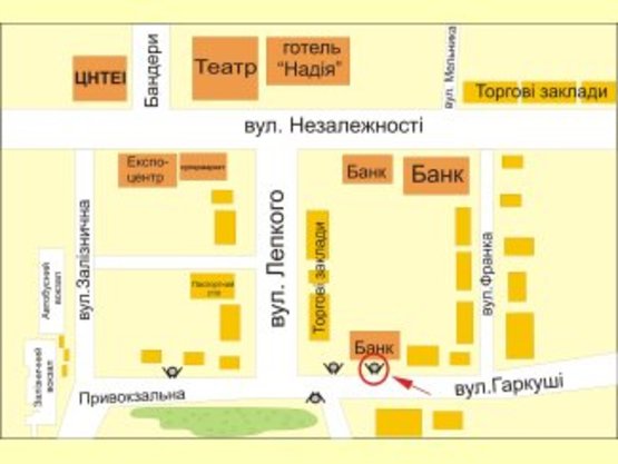 Схема рекламної площини за адресою вул. Гаркуші (зупинка) №2 ст А