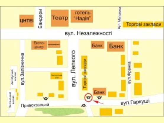 Схема рекламної площини за адресою вул. Гаркуші (зупинка) №3 ст А