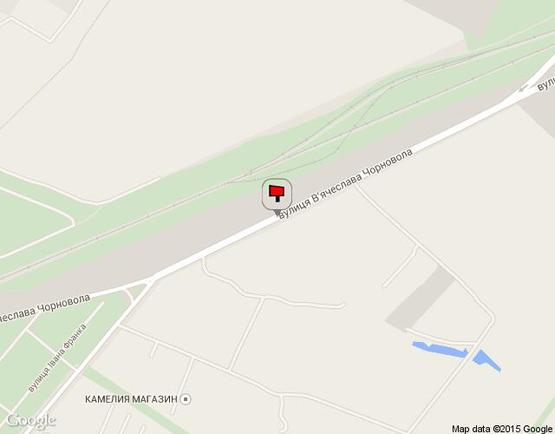 Схема рекламної площини за адресою ул.Чорновола (автомобильная дорога О101304 Киевское Полукольцо-Крюковщина-Боярка, напротив магазина "Рыбный мир")