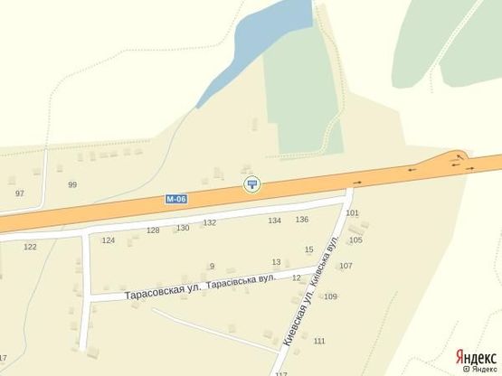 Схема рекламной плоскости по адресу М-06 Киев-Чоп, км 31+230 (с. Гуровщина)