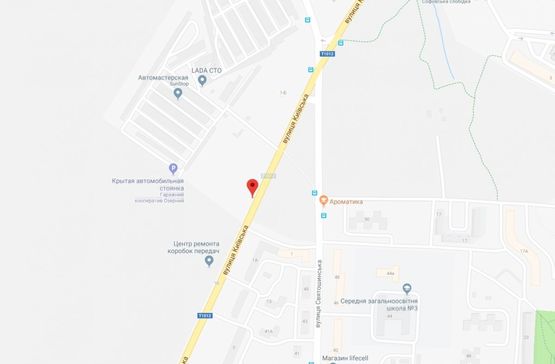 Схема рекламної площини за адресою Софіївська Борщагівка, вул.Київська, биля газ заправки, направлення на Боярку