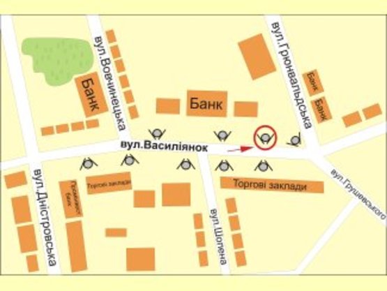 Схема рекламної площини за адресою вул. Грюнвальдська-Васильянок №2 ст Б