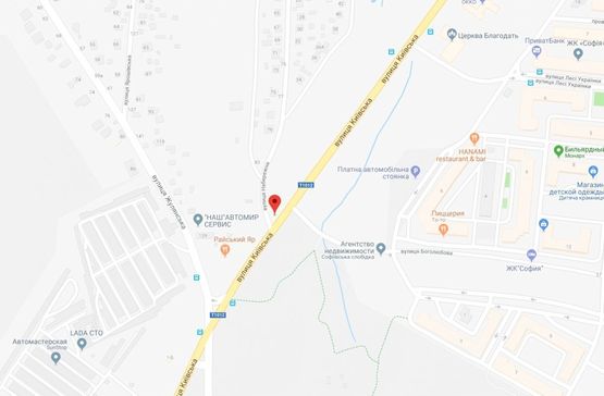 Схема рекламной плоскости по адресу Софіївська Борщагівка, вул.Київська, біля ресторану Райський Яр, направлення на Боярку