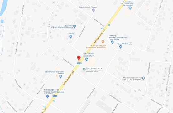 Схема рекламної площини за адресою Софіївська Борщагівка, ул.Киевская, напротив Центра Занятости