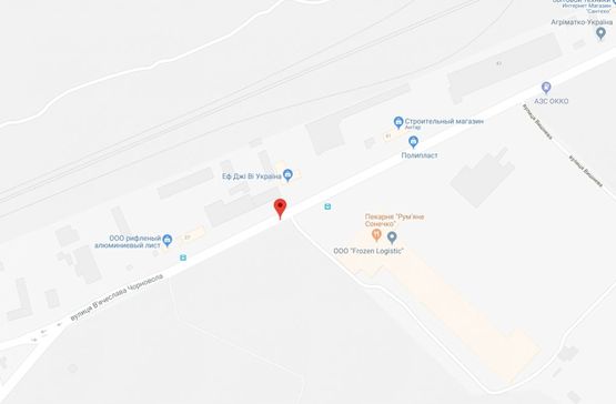 Схема рекламной плоскости по адресу Вишневе, ул.Черновола, напротив магазина Рыбный мир (автомобильная дорога О101304 Киевское Полукольцо-Крюковщина-Боярка)