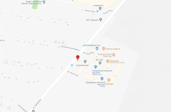 Схема рекламной плоскости по адресу Крюківщина, напротив Європейське місто