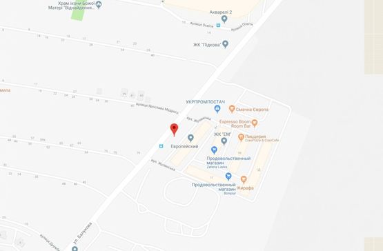 Схема рекламной плоскости по адресу Крюківщина, напротив Європейське місто