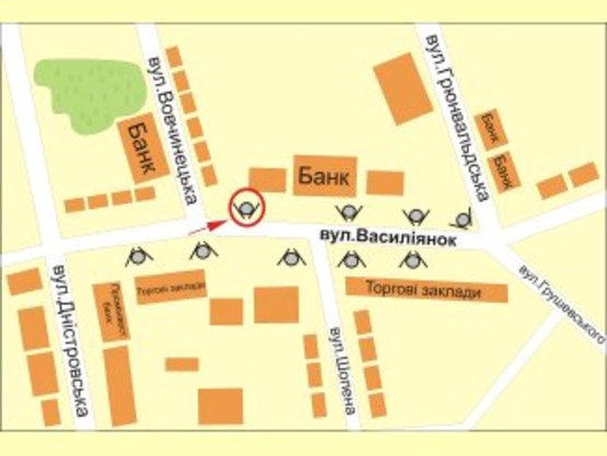 Схема рекламної площини за адресою вул. Васильянок-Вовчинецька №3 ст Б
