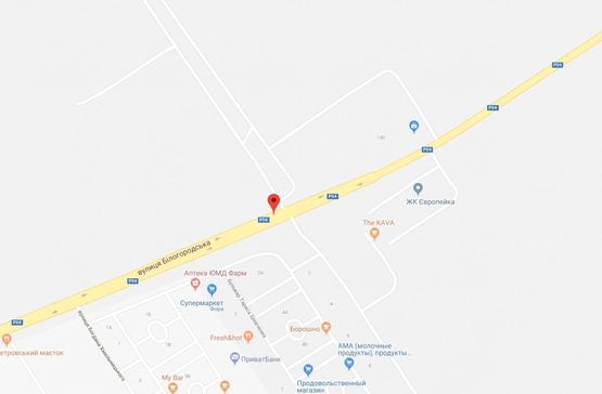 Схема рекламной плоскости по адресу Святопетрівське, ул.Белогородская, напротив ЖК Петровский Квартал