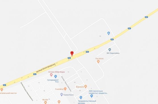 Схема рекламной плоскости по адресу Святопетрівське, Святопетрівське,вул.Білогородська, навпроти ЖК Петрівський Квартал