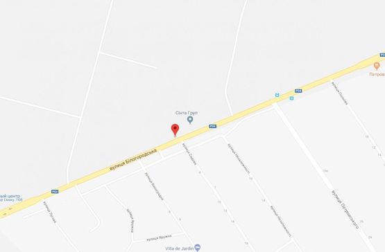 Схема рекламной плоскости по адресу Святопетрівське, ул.Белогородская,возле остановки напротив Доброволец