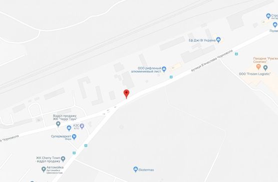 Схема рекламной плоскости по адресу Вишневе, ул.В.Черновола, перед автозаправкой КЛО
