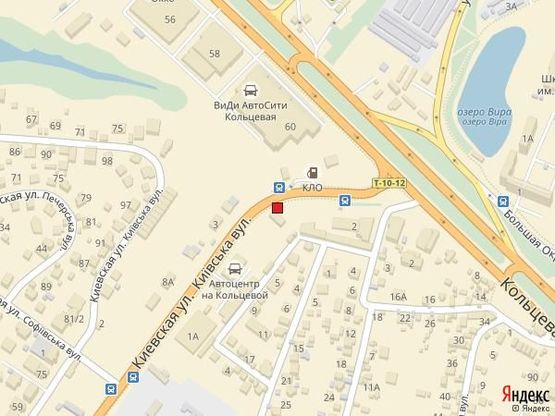 Схема рекламної площини за адресою Софіївська Борщагівка, ул.Киевская, возле автосалона АвтоЗАЗ (автомобильная дорога Т-10-12 Киев-Боярка)