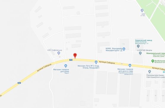 Схема рекламної площини за адресою Софіївська Борщагівка, ул.Соборная, перед старой АЗС Софиевская