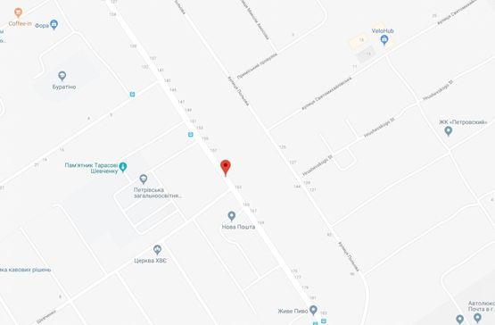 Схема рекламной плоскости по адресу Святопетрівське, ул.Центральная, д.138, возле остановки