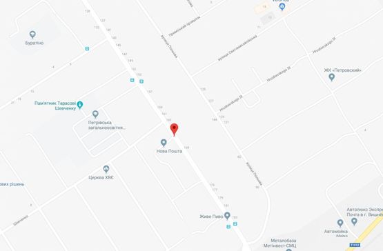 Схема рекламной плоскости по адресу Святопетрівське, ул.Центральная, д.140