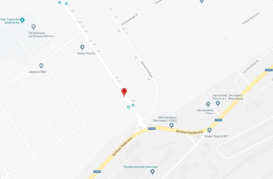 Схема рекламной плоскости по адресу Святопетрівське, Святопетрівське,вул.Центральна, буд.179