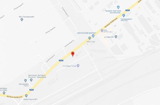 Схема рекламной плоскости по адресу Святопетрівське, Святопетрівське, вул.Київська, 27, трасса Київ-Боярка