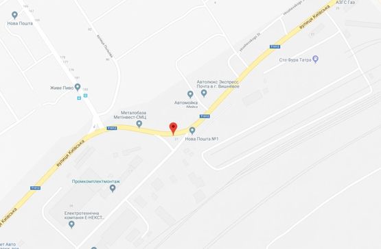 Схема рекламной плоскости по адресу Святопетрівське, ул.Киевсквя, трасса Киев-Боярка