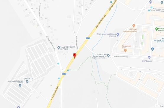 Схема рекламної площини за адресою Вишневе, ул.Киевсквя, возле поворота на ул.Святошинскую, трасса Киев-Боярка