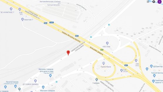 Схема рекламной плоскости по адресу Вишневе, Вишневе, вул.В.Черновола