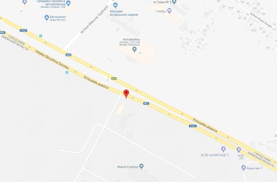 Схема рекламной плоскости по адресу Софіївська Борщагівка, Кольцевая дорога,на пересечении с ул.Яна Качуры перед выездом на Жулянский мост