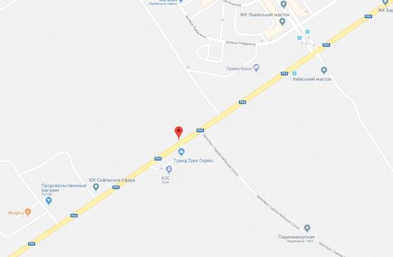 Схема рекламної площини за адресою Софіївська Борщагівка, ул.Соборная, напротив заправки Shell